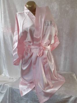Baby Pink Satin Robe