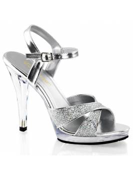 Flair 419 Silver/Multi/Glitter1/2" Platform 4.5" Heel