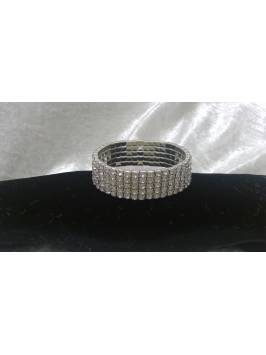 5 Row Crystal Elasticated Bracelet