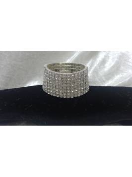 8 Row Crystal Elasticated Bracelet