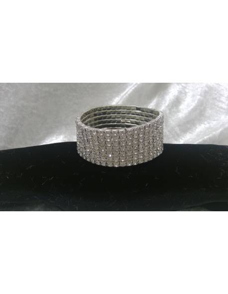 7 Row Crystal Elasticated Bracelet