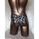 Black & Silver Tattoo Lycra Trunks by Harlequin Bikinis